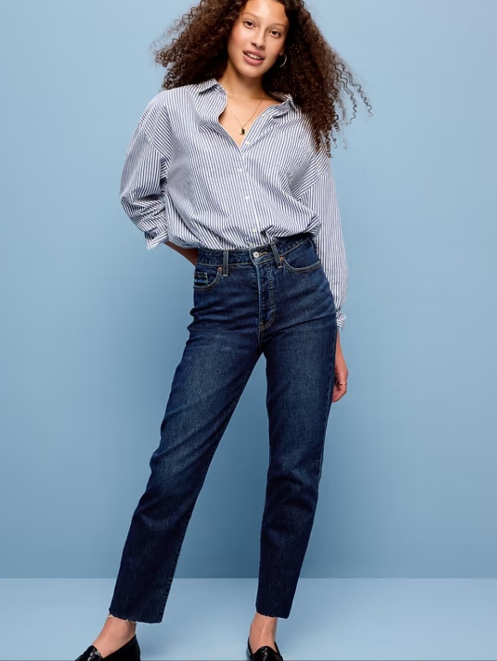 Old NAVY NWT HR Straight-leg OG button fly, ankle length Raw Hem - 6